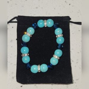 Turquoise and Blue Beaded Bracelet